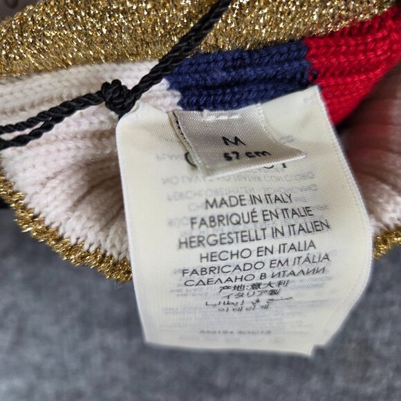 GUCCI SYLVIE WEB WOOL‎ HEADBAND Red/Blue/White/Gold Knit NEW W/ Tags RARE Medium main image 12